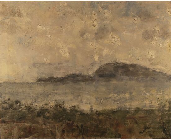 Antonio Mancini 1852-1930  "Gaeta vista da Formia" 1924-25.