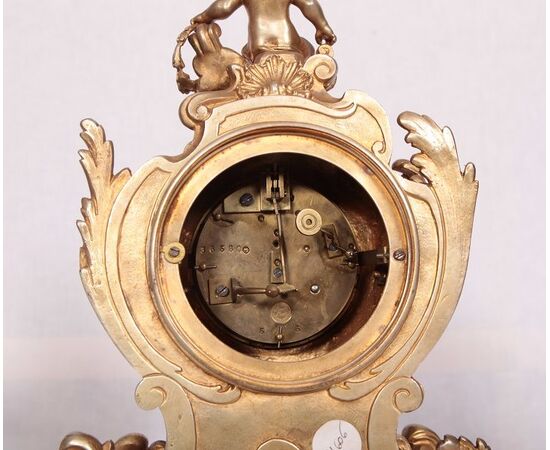 Antico tris orologio e candelieri francese del 1800 stile Luigi XV 