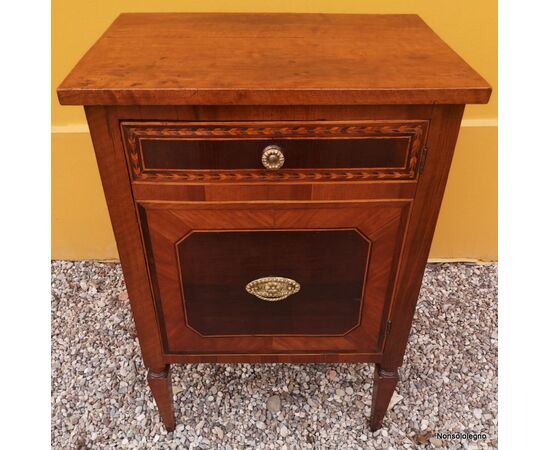 Louis XVI bedside cabinet inlaid Bologna     