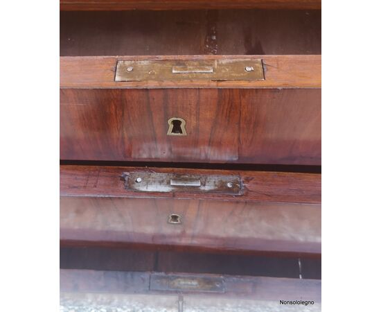 Empire chest of drawers two and a half Lombard drawers in walnut     