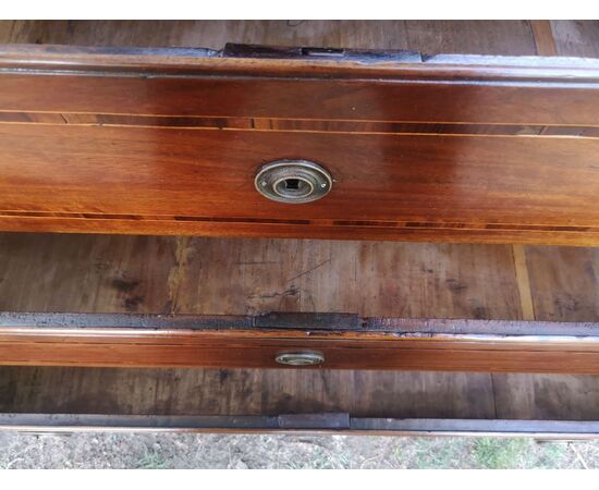 Louis XVI Emilian chest of drawers inlaid Rolo     