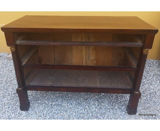 Empire chest of drawers two and a half Lombard drawers in walnut     