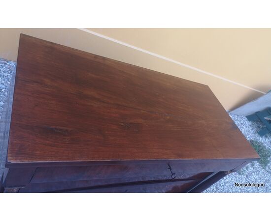 Empire chest of drawers two and a half Lombard drawers in walnut     