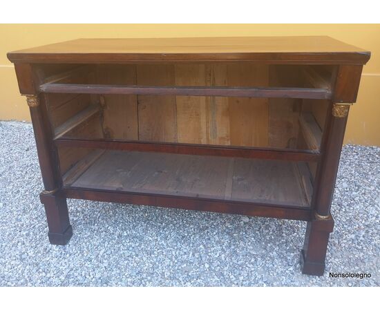 Empire chest of drawers two and a half Lombard drawers in walnut     