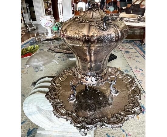 Samovar in argento,epoca fine XIX secolo