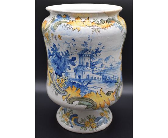 Vaso albarello Maiolica Napoli XVIII secolo