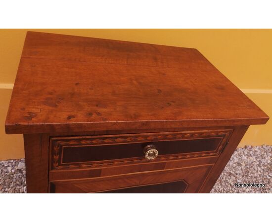 Louis XVI bedside cabinet inlaid Bologna     