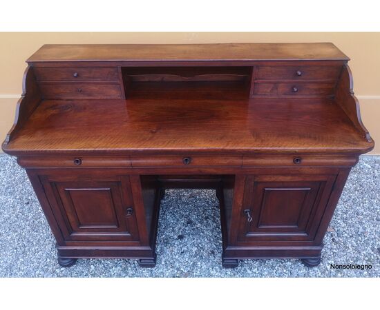 Desk Louis Philippe center desk in walnut     