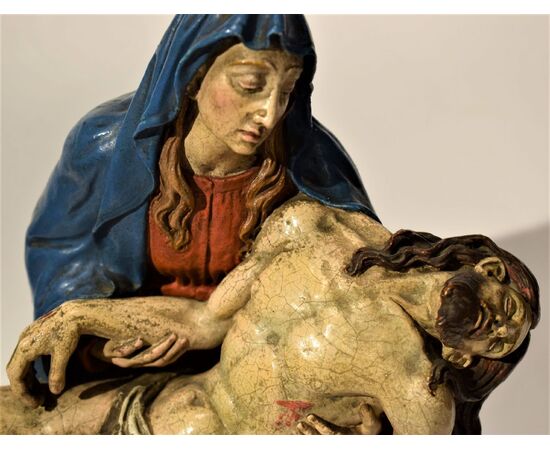 "Pietà" Scultura in terracotta policroma 1750 c.