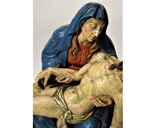 "Pietà" Scultura in terracotta policroma 1750 c.