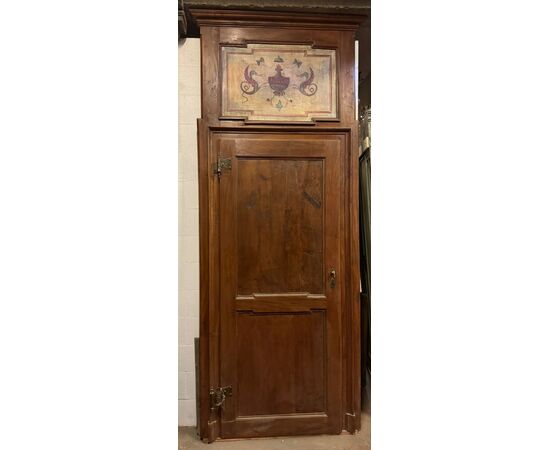 PTS868 - N. 2 Porte simili in legno di noce, luce cm L 89 x H 207 