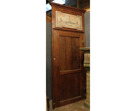 PTS868 - N. 2 Porte simili in legno di noce, luce cm L 89 x H 207 