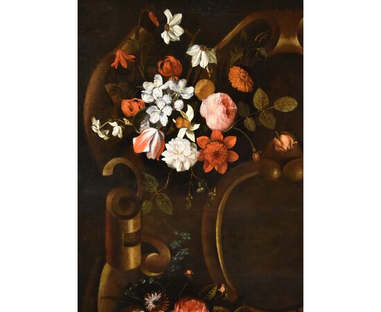 Ghirlanda di fiori con cartiglio, Frans van Everbroeck (Anversa, 1628 – Londra 1693) 