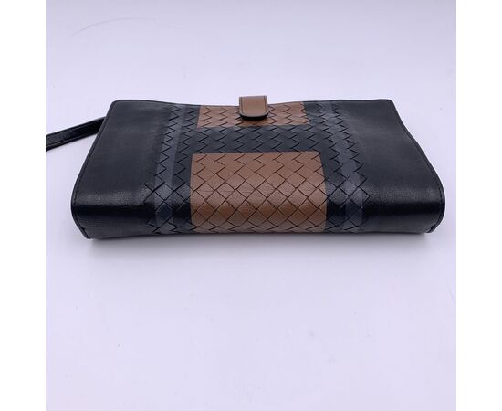 BOTTEGA VENETA Pochette in Pelle Col. Nero Intrecciato S