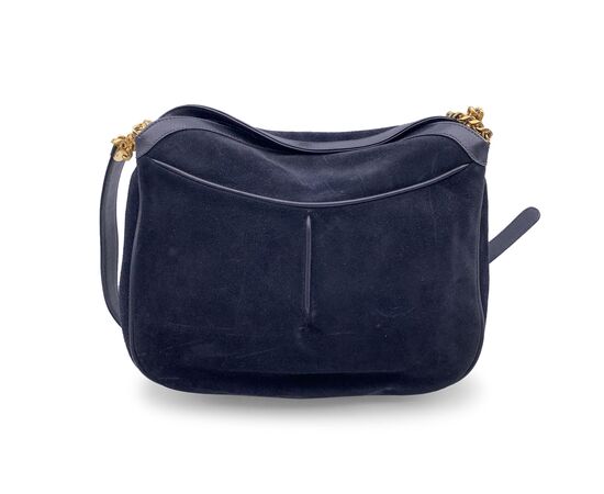 GUCCI Borsa a Tracolla Vintage in Camoscio Col. Blu n.a. M