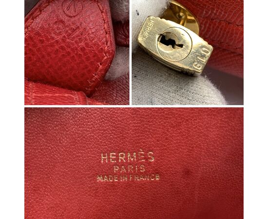 HERMES Borsa a Mano Vintage in Pelle Col. Rosso Bolide M