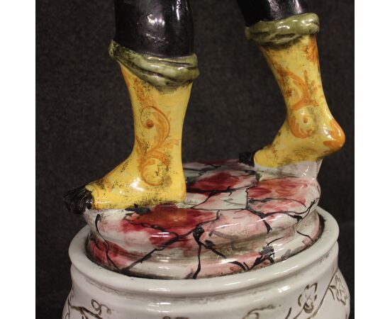 Italian sculpture in glazed ceramic Venetian Moor