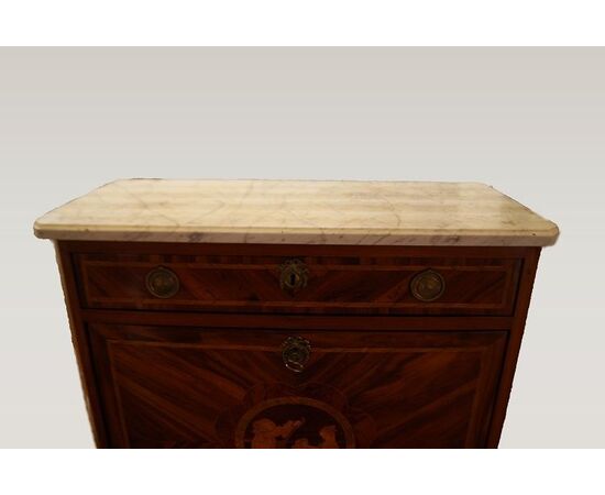 Antico secretaire francese del 1700 stile transizione in Bois de rose con intarsi