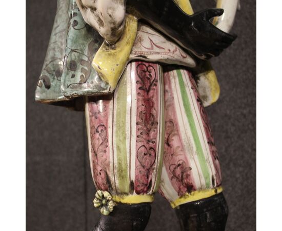 Italian sculpture in glazed ceramic Venetian Moor