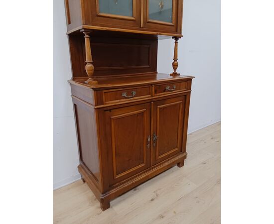 Credenza doppio corpo in noce - fine '800 - buffet - cristalliera - 103x52 cm!!!