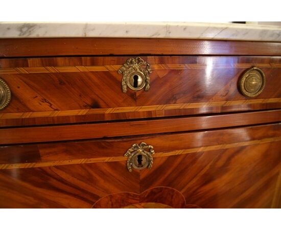 Antico secretaire francese del 1700 stile transizione in Bois de rose con intarsi