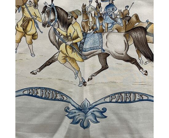 HERMES Foulard in Seta Col. Bianco Les Chevaux des Moghols