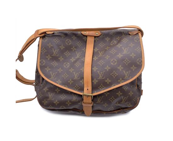 LOUIS VUITTON Borsa a Tracolla Vintage in Tela Col. Marrone Saumur L