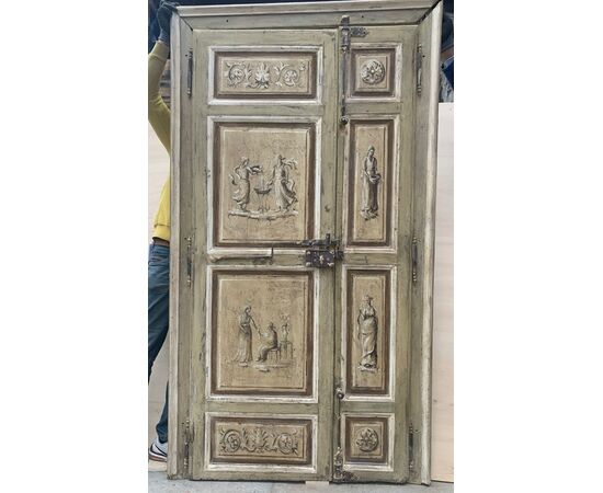 PTL686 - Porta in legno laccato, luce cm L 97 (62+35) x H 197  