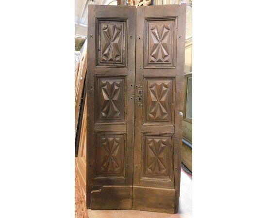 PTI739 - Porta in legno di noce, misure cm L 99 x H 217 x P 4 