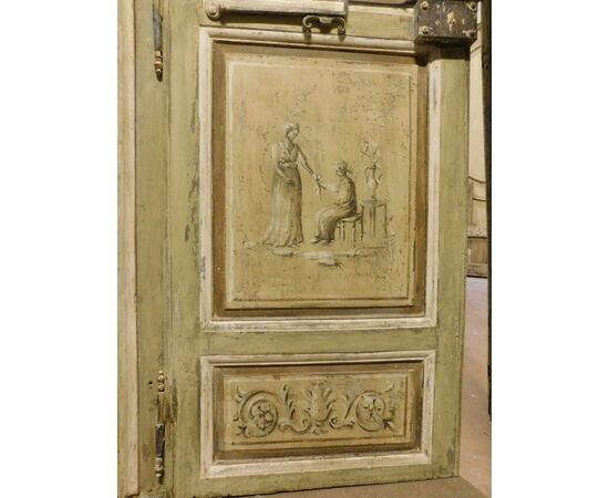 PTL686 - Porta in legno laccato, luce cm L 97 (62+35) x H 197  