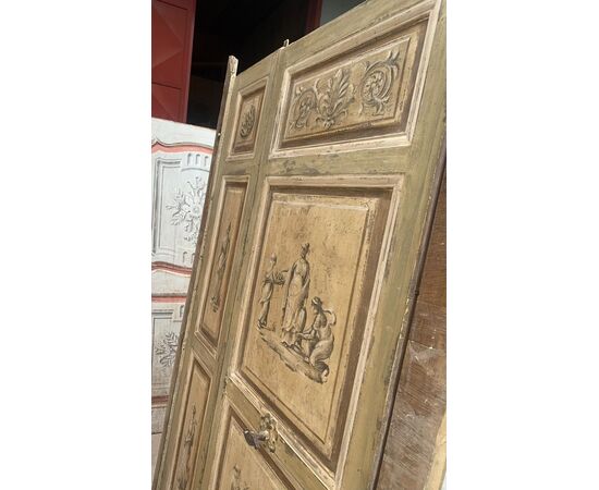 PTL686 - Porta in legno laccato, luce cm L 97 (62+35) x H 197  