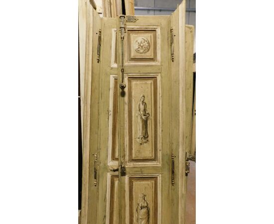 PTL686 - Porta in legno laccato, luce cm L 97 (62+35) x H 197  