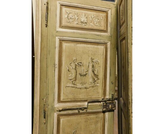 PTL686 - Porta in legno laccato, luce cm L 97 (62+35) x H 197  