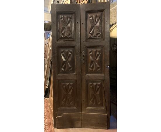 PTI739 - Porta in legno di noce, misure cm L 99 x H 217 x P 4 