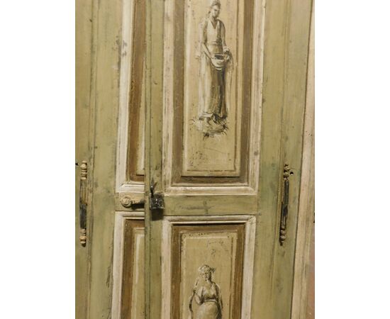 PTL686 - Porta in legno laccato, luce cm L 97 (62+35) x H 197  