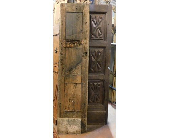 PTI739 - Porta in legno di noce, misure cm L 99 x H 217 x P 4 