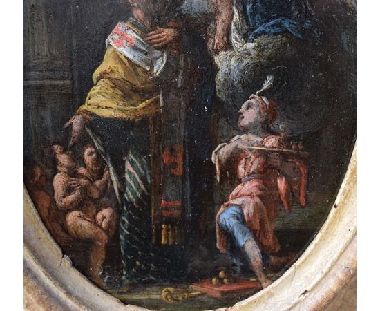 Rame XVII secolo San Nicola di Bari con la Vergine e il Bambino