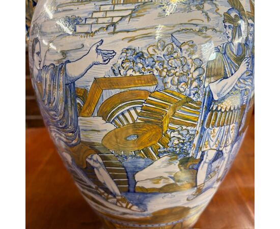 Antico vaso in maiolica a lustro Gualdo Tadino  art decò 1940  Manifattura mastro Giorgio H 38 L 32 