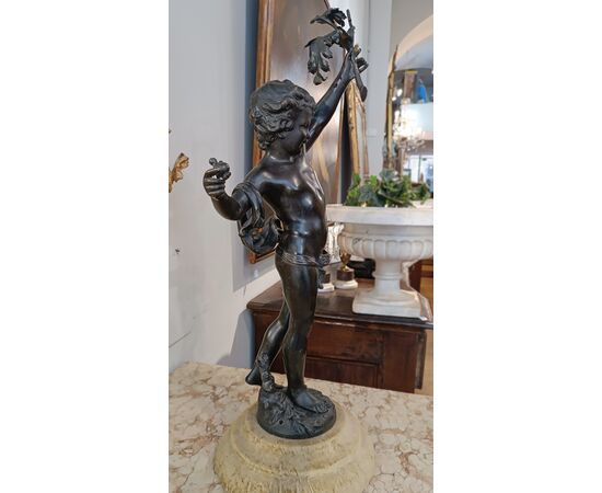 STATUETTA IN BRONZO DIONISO BAMBINO MOREAU FINE XIX SECOLO