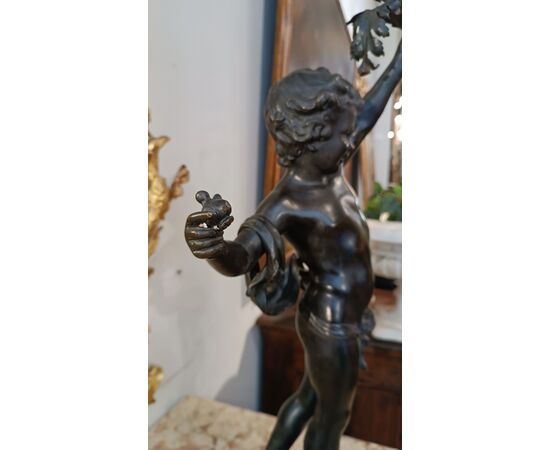 STATUETTA IN BRONZO DIONISO BAMBINO MOREAU FINE XIX SECOLO