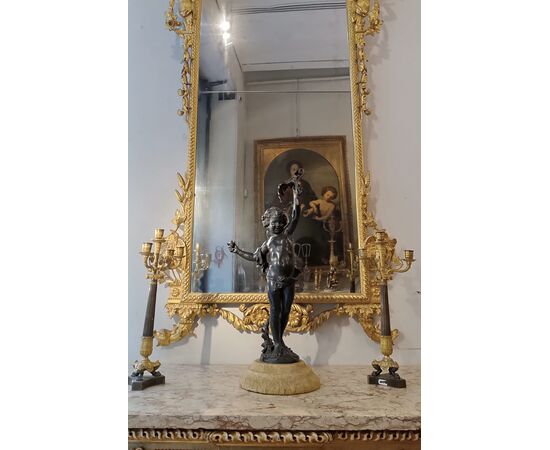 STATUETTA IN BRONZO DIONISO BAMBINO MOREAU FINE XIX SECOLO