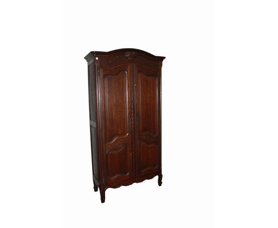 Piccolo armadio Stipo francese a 2 porte stile Provenzale di inizio 1800 in legno di rovere