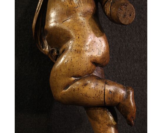 Great 19th century wooden cherub sculpture