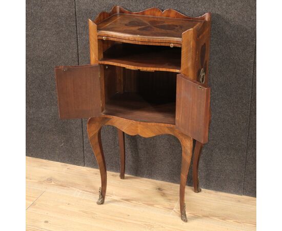 Genoese bedside table in inlaid wood from the 20th century