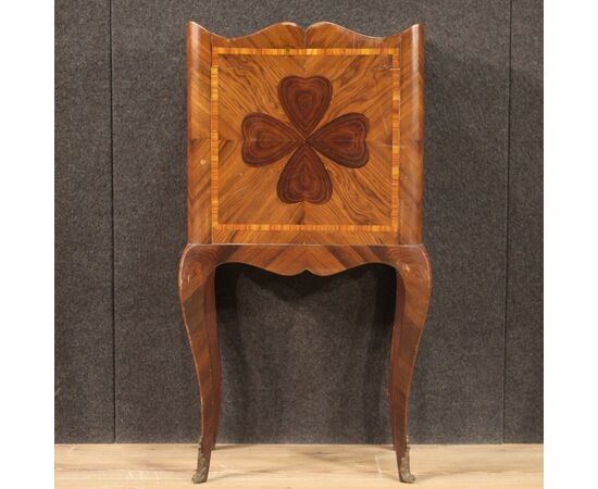 Genoese bedside table in inlaid wood from the 20th century