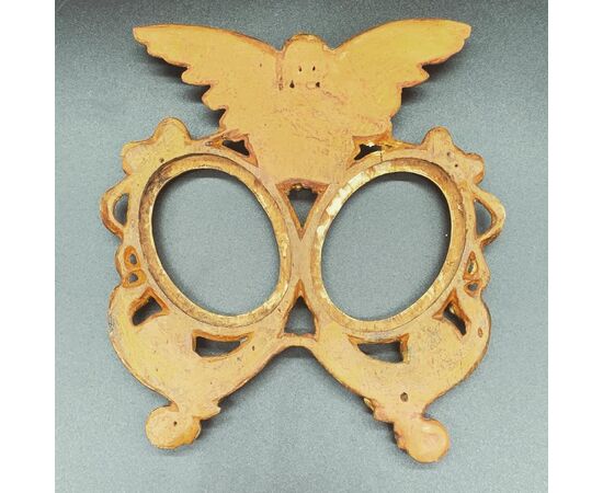 DOUBLE OVAL PHOTO FRAMES IN GOLDEN WOOD - LUIGI FILIPPO     