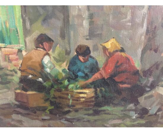 PAINTING &quot;EVERYDAY LIFE SCENE&quot;, SIGNED GS RENZI - BEGINNING OF &#39;900     