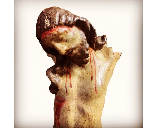 CHRIST IN POLYCHROME WOOD - XVII CENTURY.     