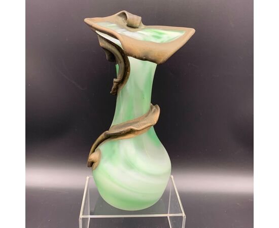 Rare Modernist Artistic Design Vase in Art Nouveau Style in Glass Paste     