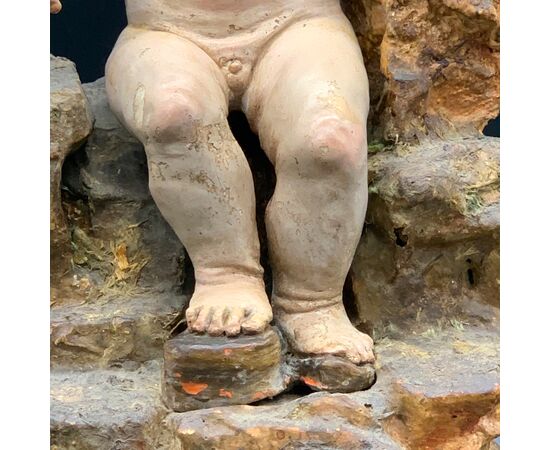 SCULTURA IN TERRACOTTA POLICROMA “ GESÙ BAMBINO” - XVIII SEC. 